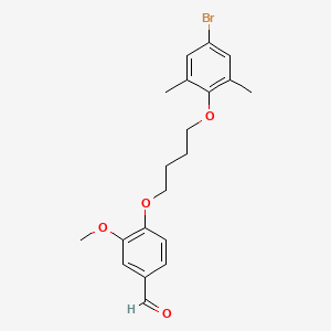 molecular formula C20H23BrO4 B5076064 4-[4-(4-bromo-2,6-dimethylphenoxy)butoxy]-3-methoxybenzaldehyde 