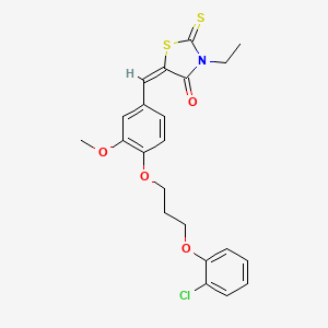 5-{4-[3-(2-chlorophenoxy)propoxy]-3-methoxybenzylidene}-3-ethyl-2-thioxo-1,3-thiazolidin-4-one