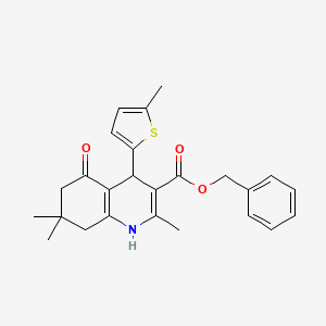 molecular formula C25H27NO3S B5076090 benzyl 2,7,7-trimethyl-4-(5-methyl-2-thienyl)-5-oxo-1,4,5,6,7,8-hexahydro-3-quinolinecarboxylate 