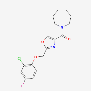 molecular formula C17H18ClFN2O3 B5076100 1-({2-[(2-chloro-4-fluorophenoxy)methyl]-1,3-oxazol-4-yl}carbonyl)azepane 