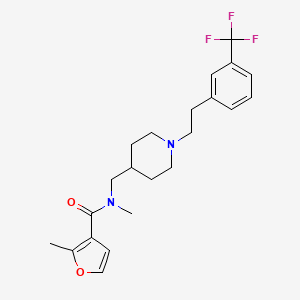 molecular formula C22H27F3N2O2 B5076112 N,2-dimethyl-N-[(1-{2-[3-(trifluoromethyl)phenyl]ethyl}-4-piperidinyl)methyl]-3-furamide 