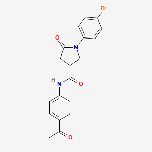 N-(4-acetylphenyl)-1-(4-bromophenyl)-5-oxo-3-pyrrolidinecarboxamide