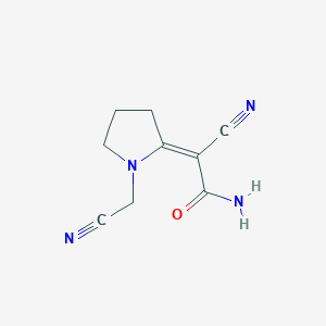 molecular formula C9H10N4O B5076210 2-cyano-2-[1-(cyanomethyl)-2-pyrrolidinylidene]acetamide 