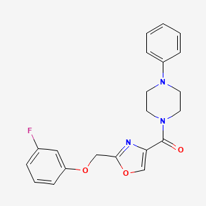 molecular formula C21H20FN3O3 B5076259 1-({2-[(3-fluorophenoxy)methyl]-1,3-oxazol-4-yl}carbonyl)-4-phenylpiperazine 