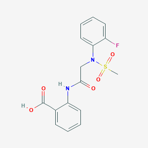 2-{[N-(2-fluorophenyl)-N-(methylsulfonyl)glycyl]amino}benzoic acid