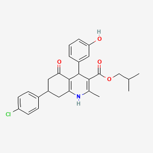 isobutyl 7-(4-chlorophenyl)-4-(3-hydroxyphenyl)-2-methyl-5-oxo-1,4,5,6,7,8-hexahydro-3-quinolinecarboxylate