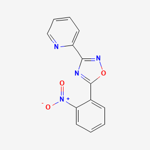 molecular formula C13H8N4O3 B5076296 5-(2-nitrophenyl)-3-pyridin-2-yl-1,2,4-oxadiazole 