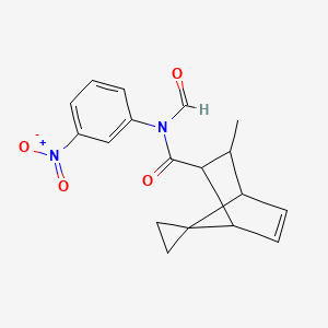 N-formyl-3-methyl-N-(3-nitrophenyl)spiro[bicyclo[2.2.1]hept-5-ene-7,1'-cyclopropane]-2-carboxamide