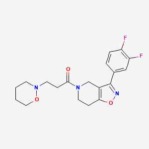 molecular formula C19H21F2N3O3 B5076357 3-(3,4-difluorophenyl)-5-[3-(1,2-oxazinan-2-yl)propanoyl]-4,5,6,7-tetrahydroisoxazolo[4,5-c]pyridine 