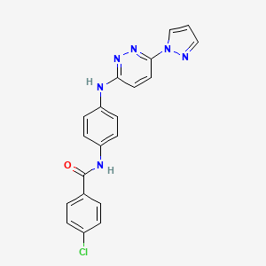 4-chloro-N-(4-{[6-(1H-pyrazol-1-yl)pyridazin-3-yl]amino}phenyl)benzamide