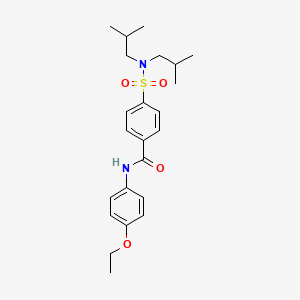 molecular formula C23H32N2O4S B5076413 4-[(diisobutylamino)sulfonyl]-N-(4-ethoxyphenyl)benzamide 