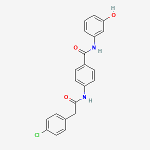 4-{[(4-chlorophenyl)acetyl]amino}-N-(3-hydroxyphenyl)benzamide