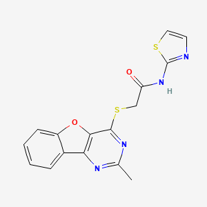 2-[(2-methyl-[1]benzofuro[3,2-d]pyrimidin-4-yl)sulfanyl]-N-(1,3-thiazol-2-yl)acetamide