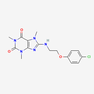 8-{[2-(4-chlorophenoxy)ethyl]amino}-1,3,7-trimethyl-3,7-dihydro-1H-purine-2,6-dione