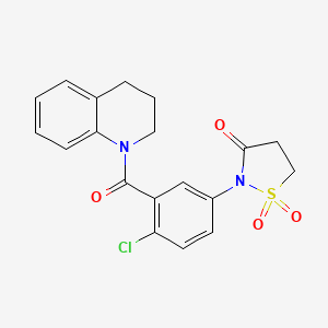 molecular formula C19H17ClN2O4S B5076484 2-[4-chloro-3-(1,2,3,4-tetrahydroquinoline-1-carbonyl)phenyl]-1lambda6,2-thiazolidine-1,1,3-trione 