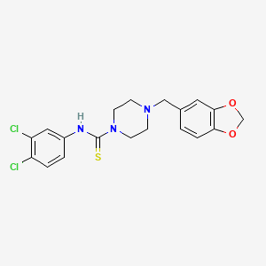 molecular formula C19H19Cl2N3O2S B5076492 4-(1,3-benzodioxol-5-ylmethyl)-N-(3,4-dichlorophenyl)-1-piperazinecarbothioamide 