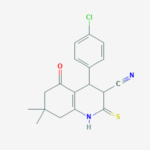 4-(4-chlorophenyl)-7,7-dimethyl-5-oxo-2-thioxo-1,2,3,4,5,6,7,8-octahydro-3-quinolinecarbonitrile