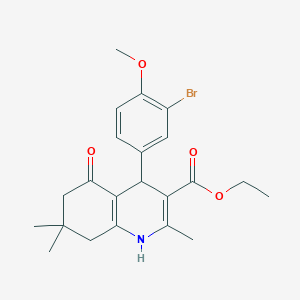 Ethyl 4-(3-bromo-4-methoxyphenyl)-2,7,7-trimethyl-5-oxo-1,4,6,8-tetrahydroquinoline-3-carboxylate