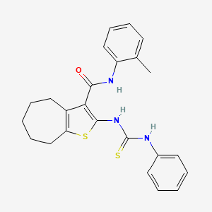 N-(2-methylphenyl)-2-(phenylcarbamothioylamino)-5,6,7,8-tetrahydro-4H-cyclohepta[b]thiophene-3-carboxamide