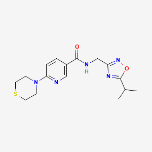 N-[(5-isopropyl-1,2,4-oxadiazol-3-yl)methyl]-6-(4-thiomorpholinyl)nicotinamide