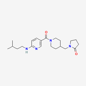 molecular formula C21H32N4O2 B5076568 1-{[1-({6-[(3-methylbutyl)amino]-3-pyridinyl}carbonyl)-4-piperidinyl]methyl}-2-pyrrolidinone 