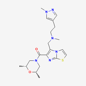 N-[(6-{[(2R*,6S*)-2,6-dimethyl-4-morpholinyl]carbonyl}imidazo[2,1-b][1,3]thiazol-5-yl)methyl]-N-methyl-2-(1-methyl-1H-pyrazol-4-yl)ethanamine