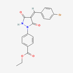 molecular formula C19H15BrN2O4 B5076615 ethyl 4-[4-(4-bromobenzylidene)-3,5-dioxo-1-pyrazolidinyl]benzoate 