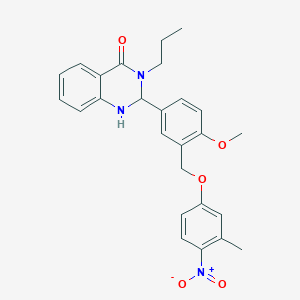 2-{4-methoxy-3-[(3-methyl-4-nitrophenoxy)methyl]phenyl}-3-propyl-2,3-dihydro-4(1H)-quinazolinone