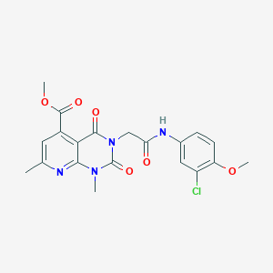 molecular formula C20H19ClN4O6 B5076640 methyl 3-{2-[(3-chloro-4-methoxyphenyl)amino]-2-oxoethyl}-1,7-dimethyl-2,4-dioxo-1,2,3,4-tetrahydropyrido[2,3-d]pyrimidine-5-carboxylate 