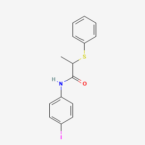 molecular formula C15H14INOS B5076658 N-(4-iodophenyl)-2-(phenylthio)propanamide 