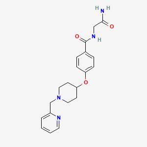 molecular formula C20H24N4O3 B5076670 N-(2-amino-2-oxoethyl)-4-{[1-(2-pyridinylmethyl)-4-piperidinyl]oxy}benzamide 