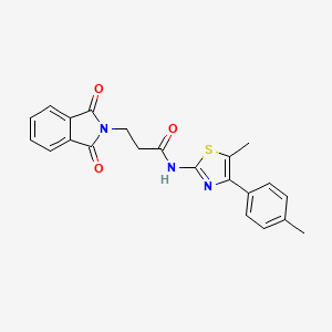 molecular formula C22H19N3O3S B5076675 3-(1,3-dioxo-1,3-dihydro-2H-isoindol-2-yl)-N-[5-methyl-4-(4-methylphenyl)-1,3-thiazol-2-yl]propanamide 