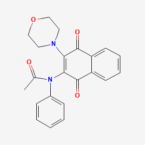 N-[3-(4-morpholinyl)-1,4-dioxo-1,4-dihydro-2-naphthalenyl]-N-phenylacetamide