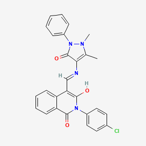 molecular formula C27H21ClN4O3 B5076690 2-(4-chlorophenyl)-4-{[(1,5-dimethyl-3-oxo-2-phenyl-2,3-dihydro-1H-pyrazol-4-yl)amino]methylene}-1,3(2H,4H)-isoquinolinedione 