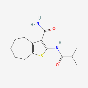 molecular formula C14H20N2O2S B5076692 2-(isobutyrylamino)-5,6,7,8-tetrahydro-4H-cyclohepta[b]thiophene-3-carboxamide 