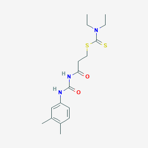 molecular formula C17H25N3O2S2 B5076736 3-({[(3,4-dimethylphenyl)amino]carbonyl}amino)-3-oxopropyl diethyldithiocarbamate CAS No. 6429-92-1