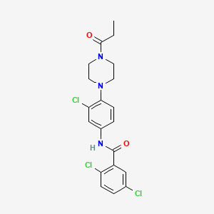 2,5-dichloro-N-[3-chloro-4-(4-propionyl-1-piperazinyl)phenyl]benzamide