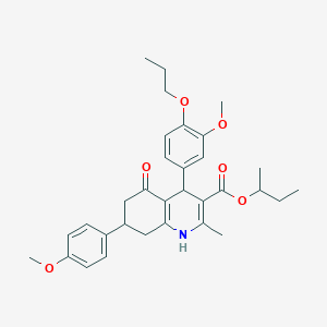 sec-butyl 7-(4-methoxyphenyl)-4-(3-methoxy-4-propoxyphenyl)-2-methyl-5-oxo-1,4,5,6,7,8-hexahydro-3-quinolinecarboxylate