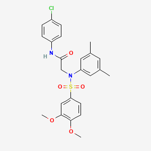 molecular formula C24H25ClN2O5S B5076772 N~1~-(4-chlorophenyl)-N~2~-[(3,4-dimethoxyphenyl)sulfonyl]-N~2~-(3,5-dimethylphenyl)glycinamide 