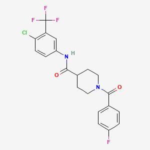 N-[4-chloro-3-(trifluoromethyl)phenyl]-1-(4-fluorobenzoyl)piperidine-4-carboxamide