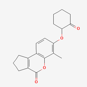 molecular formula C19H20O4 B5076837 6-methyl-7-[(2-oxocyclohexyl)oxy]-2,3-dihydrocyclopenta[c]chromen-4(1H)-one 