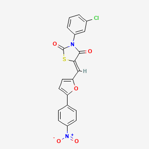 molecular formula C20H11ClN2O5S B5076843 3-(3-chlorophenyl)-5-{[5-(4-nitrophenyl)-2-furyl]methylene}-1,3-thiazolidine-2,4-dione 