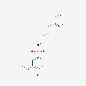 molecular formula C18H23NO4S2 B5076850 3,4-DIMETHOXY-N-(2-{[(3-METHYLPHENYL)METHYL]SULFANYL}ETHYL)BENZENE-1-SULFONAMIDE 