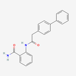 molecular formula C21H18N2O2 B5076968 2-[[2-(4-Phenylphenyl)acetyl]amino]benzamide 