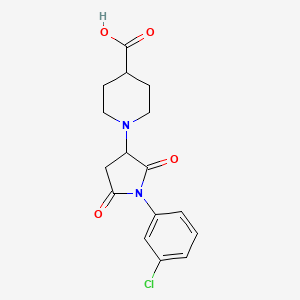 1-[1-(3-chlorophenyl)-2,5-dioxo-3-pyrrolidinyl]-4-piperidinecarboxylic acid