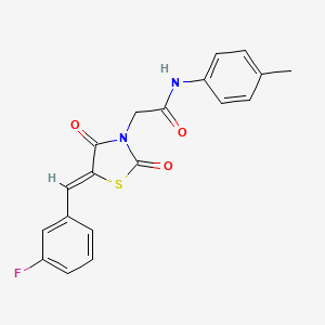 2-[(5Z)-5-(3-fluorobenzylidene)-2,4-dioxo-1,3-thiazolidin-3-yl]-N-(4-methylphenyl)acetamide