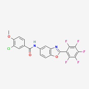 3-chloro-4-methoxy-N-[2-(pentafluorophenyl)-1,3-benzoxazol-5-yl]benzamide