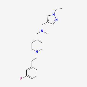 molecular formula C21H31FN4 B5077018 1-(1-ethyl-1H-pyrazol-4-yl)-N-({1-[2-(3-fluorophenyl)ethyl]-4-piperidinyl}methyl)-N-methylmethanamine 