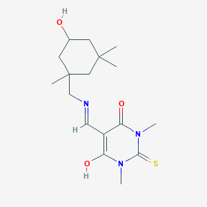 6-Hydroxy-5-[(5-hydroxy-1,3,3-trimethylcyclohexyl)methyliminomethyl]-1,3-dimethyl-2-sulfanylidenepyrimidin-4-one