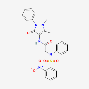 molecular formula C25H23N5O6S B5077028 N~1~-(1,5-dimethyl-3-oxo-2-phenyl-2,3-dihydro-1H-pyrazol-4-yl)-N~2~-[(2-nitrophenyl)sulfonyl]-N~2~-phenylglycinamide 